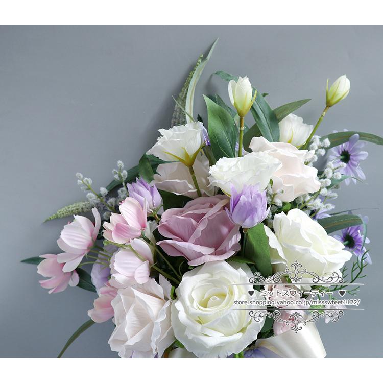 ウエディングブーケ 結婚式 ブーケ 花嫁 パープル 紫 二次会 披露宴