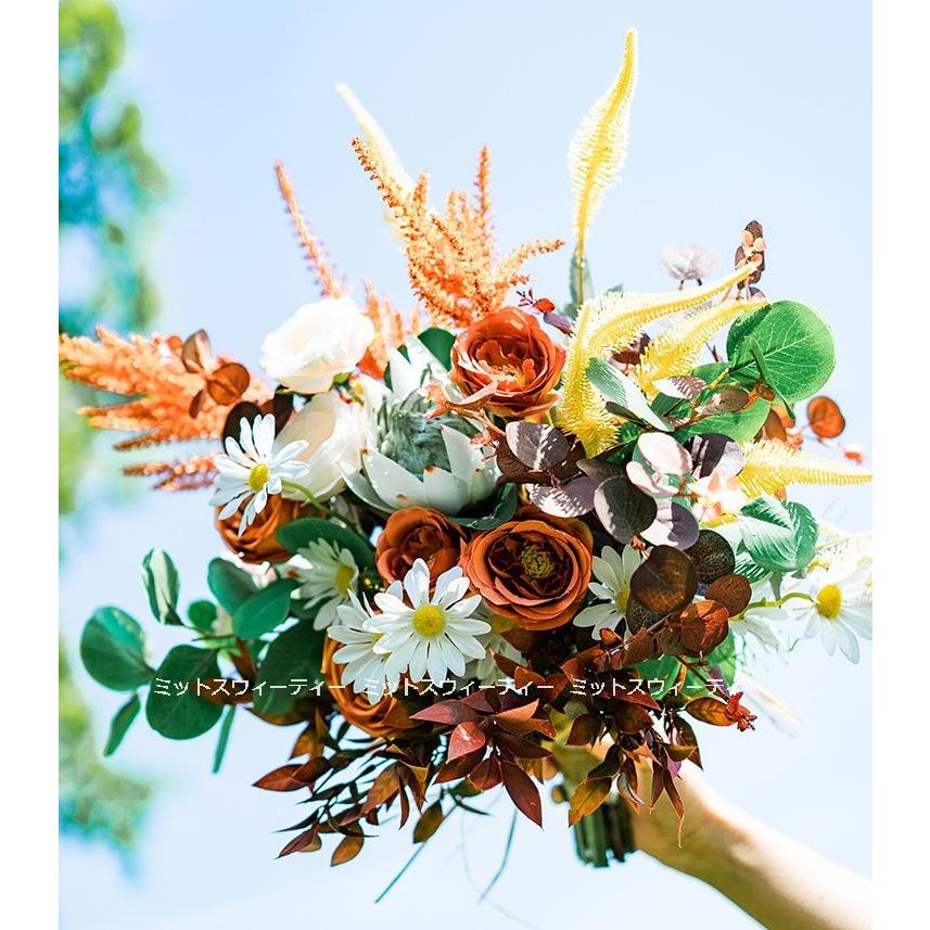 ウエディングブーケ 二次会 結婚式 ウェディングブーケ 花嫁 アレンジメント 披露宴 ウェディング用 造花 ブライダルブーケ 手作り 菊 秋に適切 海外挙式 Bk27 ミットスウィーティー 通販 Yahoo ショッピング