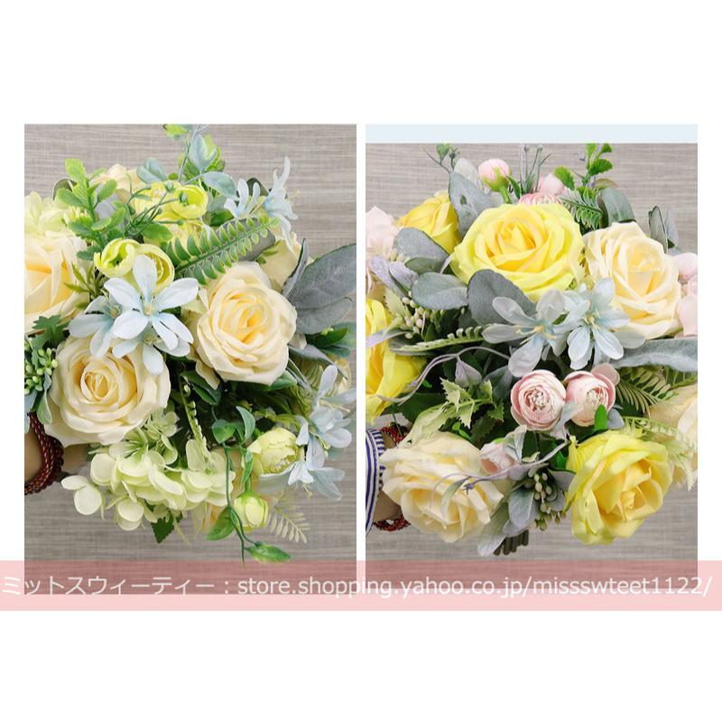 7色 ウエディングブーケ 造花 結婚式 二次会 披露宴 ブライダルブーケ