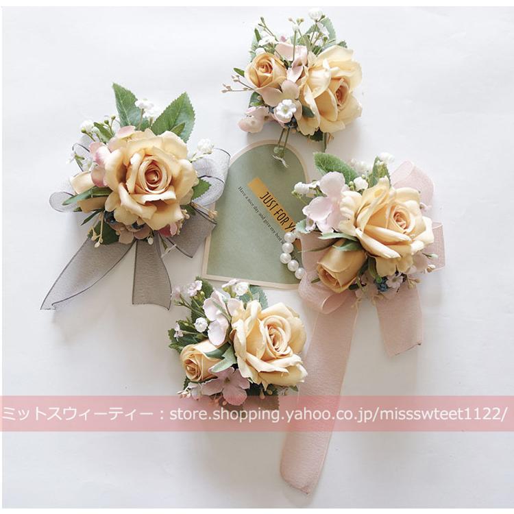 14色 ブートニア リストブーケ 二次会 結婚式 ウェディング 花嫁 新郎 