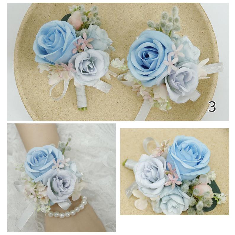7色 ブートニア リストブーケ 二次会 結婚式 ウェディング 花嫁 新郎