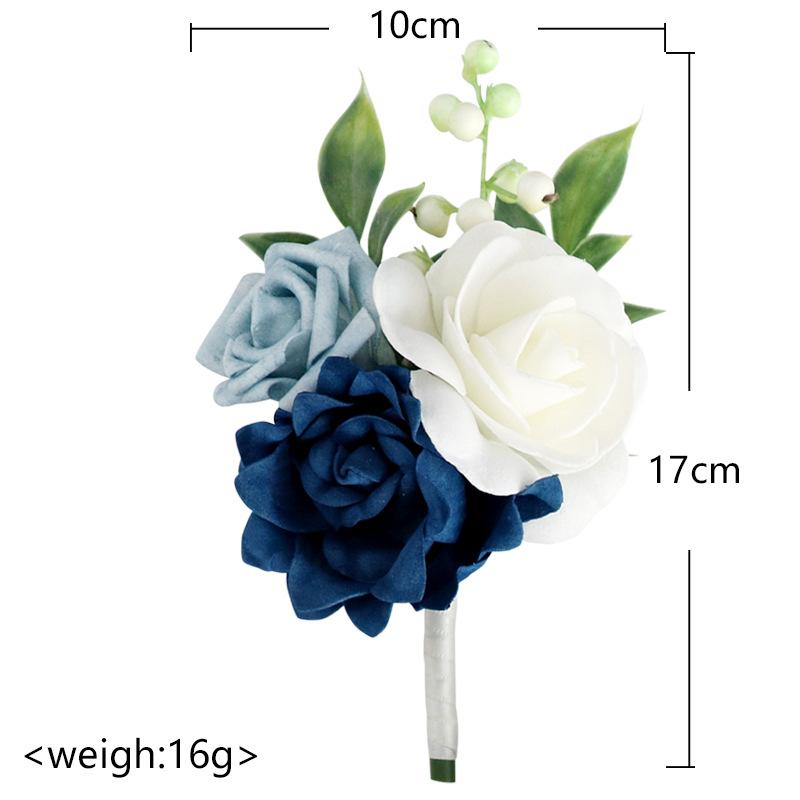 【値引後】ウェディングブーケ、ブートニア、造花、ブルー系shiori 様限定 ウェディングブーケ ブートニア リストブーケ ブライダルブーケ