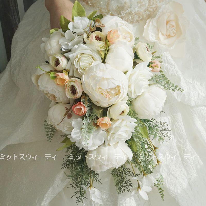 ウエディングブーケ 二次会 オフホワイト 結婚式 ウェディング ウエディングブーケ 二次会 オフホワイト 結婚式 ウェディング