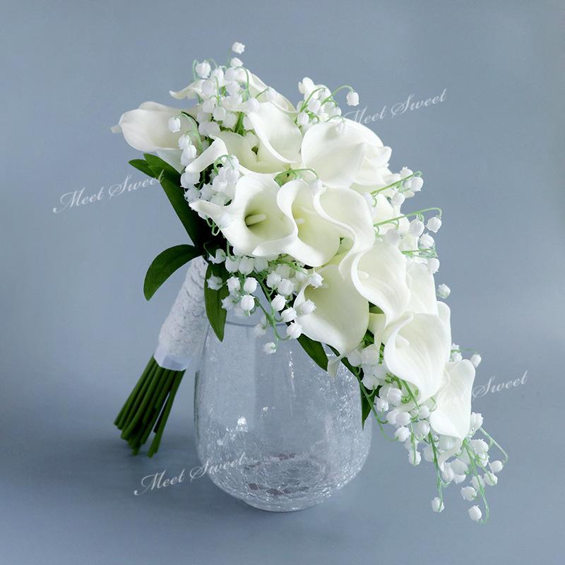 ブーケ 造花 ウェディングブーケ ブライダルブーケ オランダカイウ