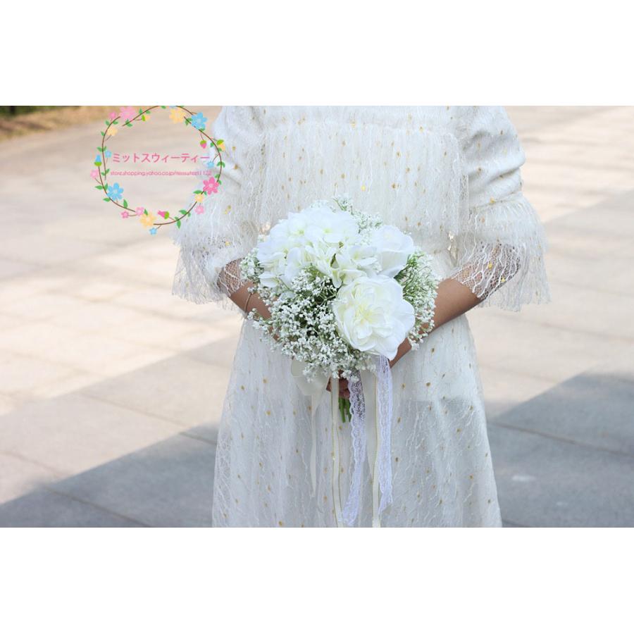 ウエディングブーケ 花束 安い 結婚式 ローズ カスミソウ 造花 割引も実施中 花嫁 ブーケ 披露宴 ウェディング用 手作 ブライダルブーケ かすみ草 教会 アレンジメント