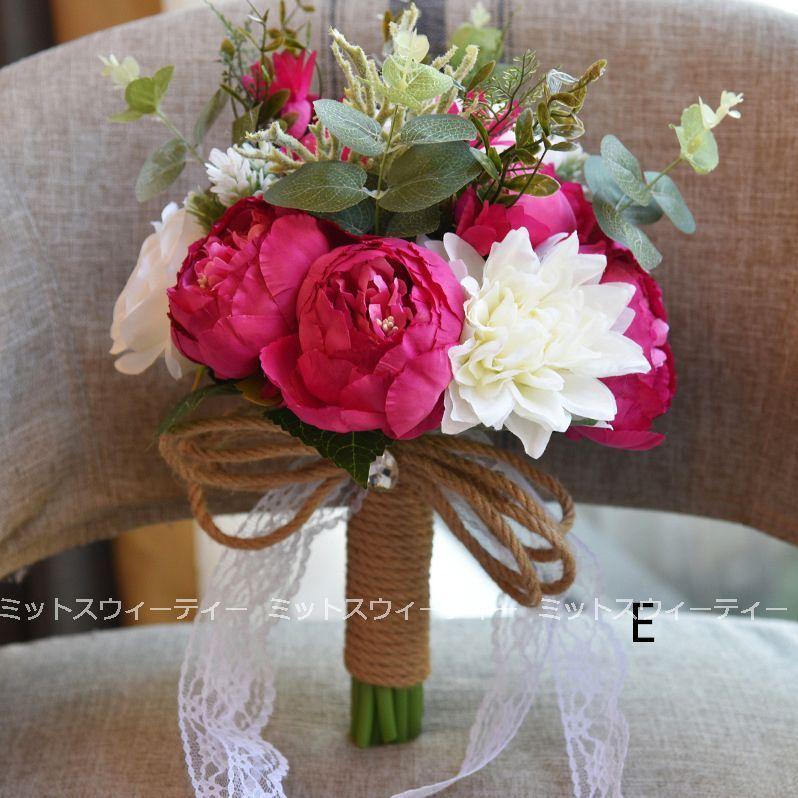 ウエディングブーケ 12色展開 二次会 結婚式 挙式花束 花嫁 披露宴
