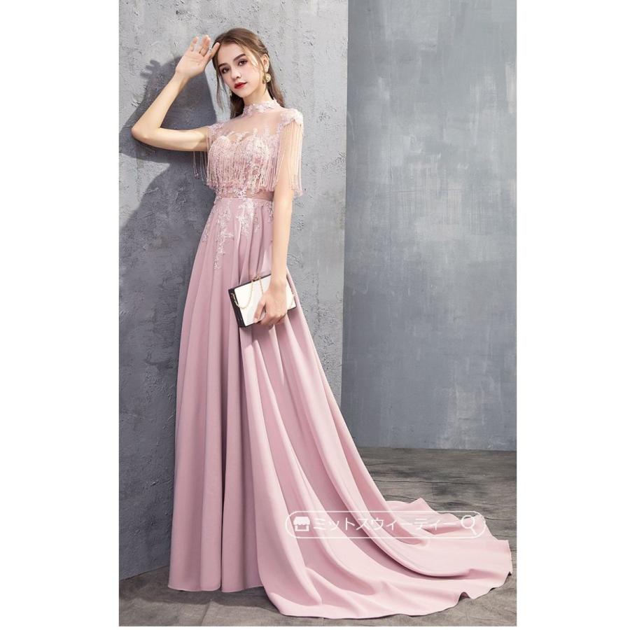 カラードレス グレー レッド ピンク 二次会 結婚式 パーティードレス