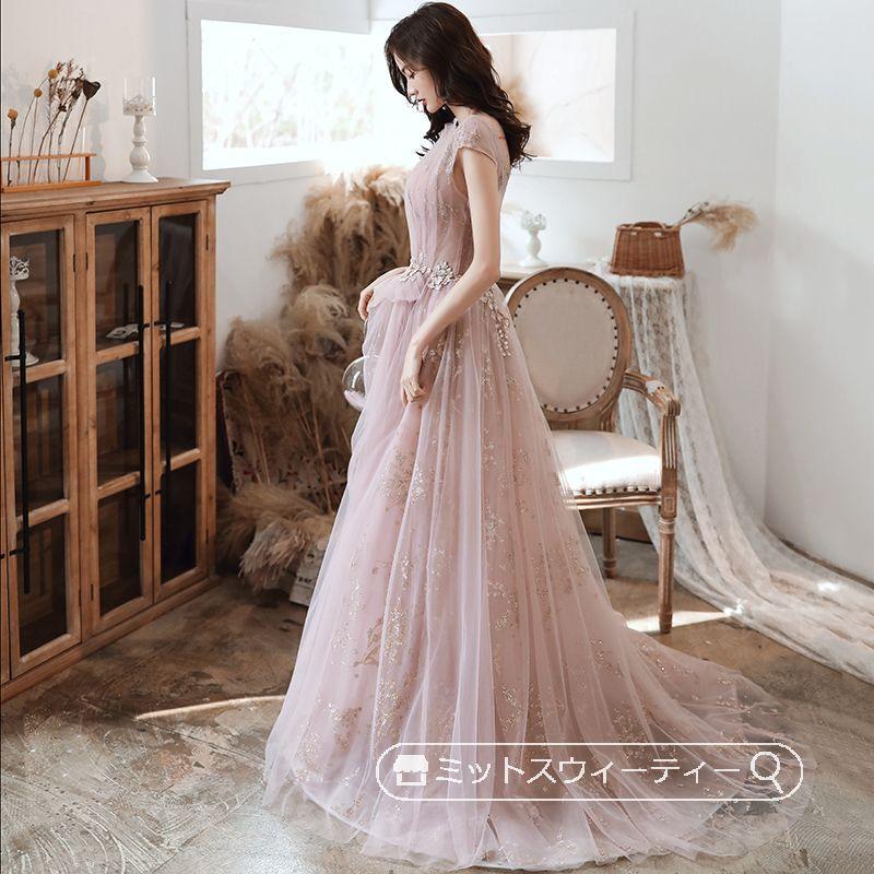 カラードレス アンティークピンク 二次会 パーティードレス 演奏会