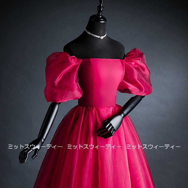 カラードレス パーティドレス ウエディングドレス ウェディング ローズピンク プリンセスドレス 披露宴 演奏会 発表会 結婚式 二次会 花嫁 演出 コンサート_1
