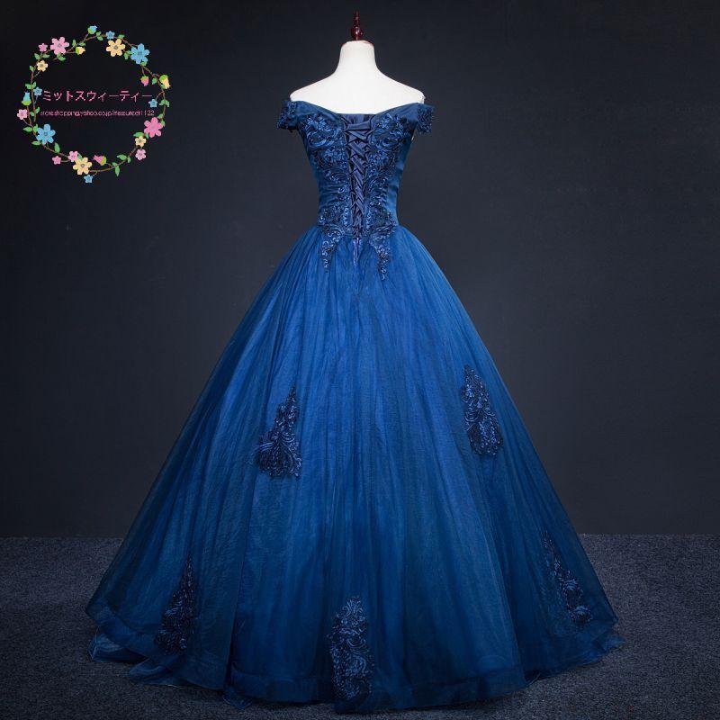 【サイト完売品】美品 ネイビー 青 ドレス Navy Chef-d'oeuvre（ネイビー・シェドゥーブル） | ブライド | TAKAMI