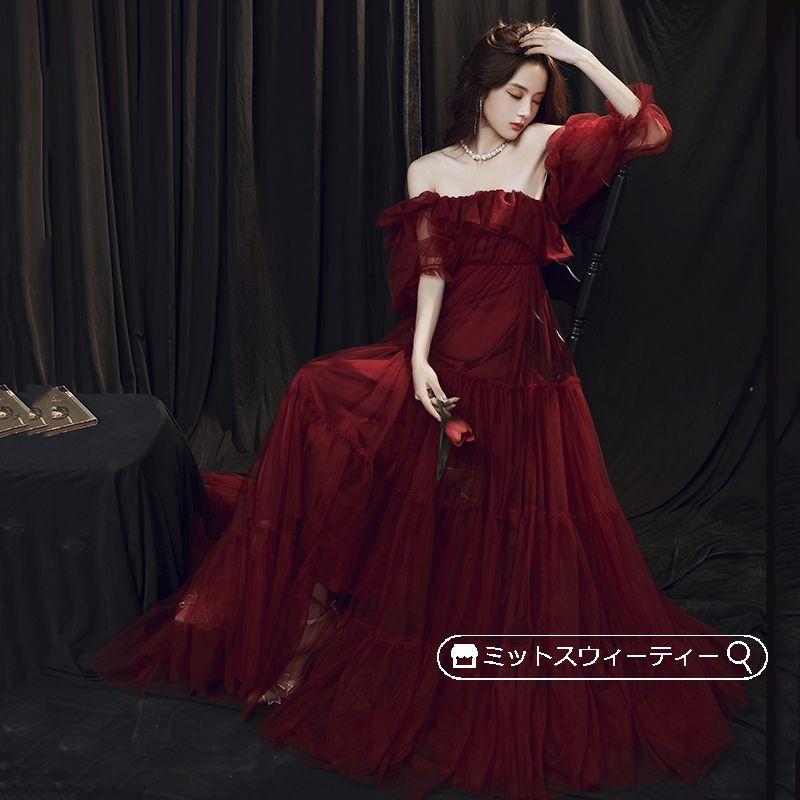 花嫁 ロングドレス カラードレス チュール ティアードドレス 花嫁 ロングドレス カラードレス チュール ティアードドレス