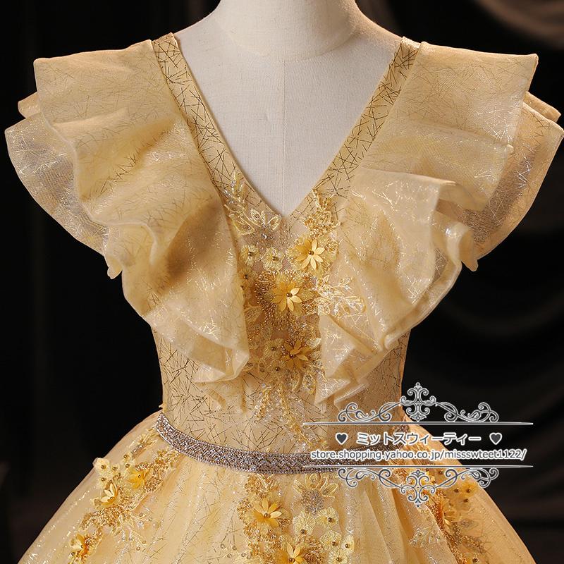 カラードレス ロングドレス 演奏会ドレス パーティー プリンセスライン