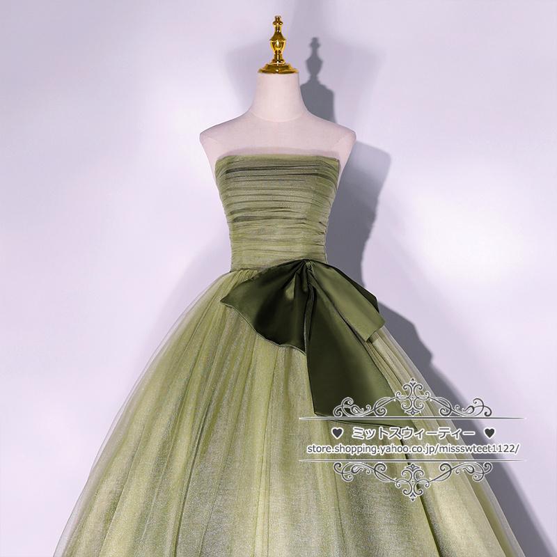 カラードレス ロングドレス 演奏会ドレス パーティー プリンセスライン  