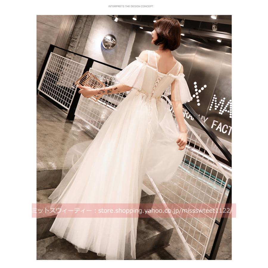 カラードレス ホワイト グレー ミディアム/ロング丈 カクテルドレス