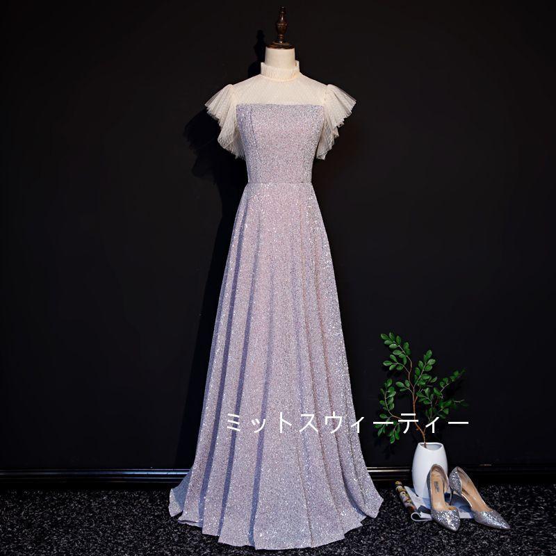 カラードレス ロング 安い パーティードレス 演奏会 結婚式 フォーマル  