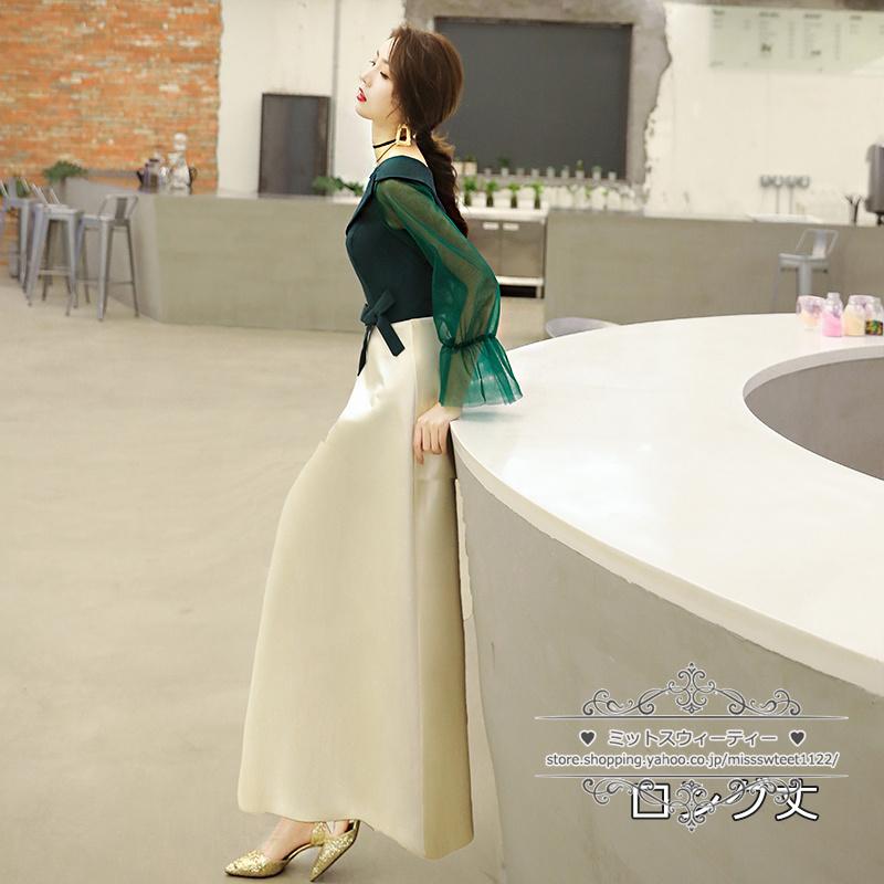 カラードレス ミニ丈 ミディアム丈 ロング丈 カクテルドレス パーティードレス 発表会 演奏会 ステージドレス イブニングドレス 大人 グリーン フォーマル