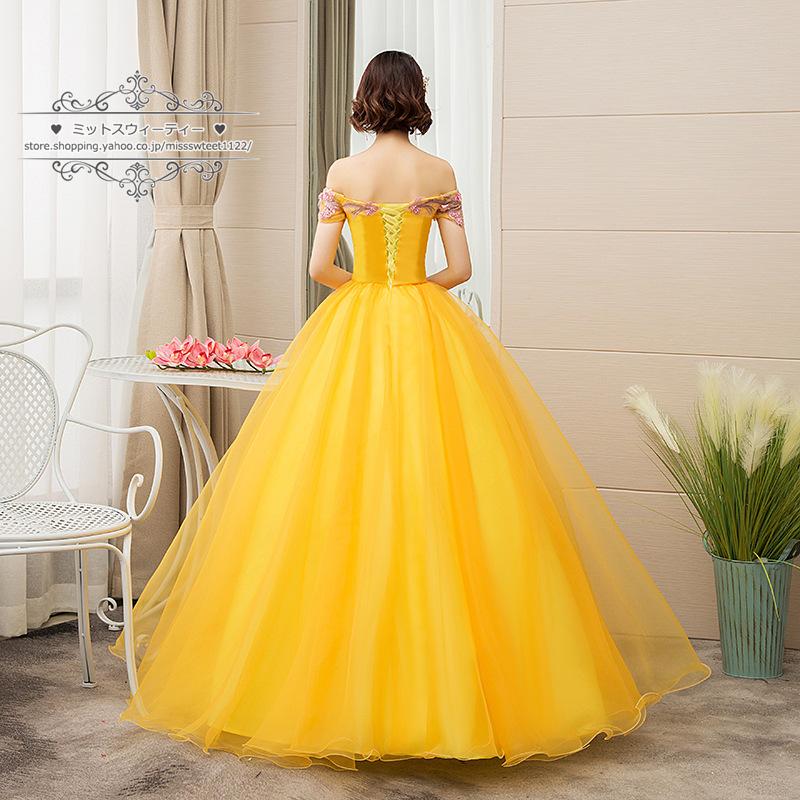 カラードレス ロングドレス 演奏会 イブニングドレス プリンセスライン