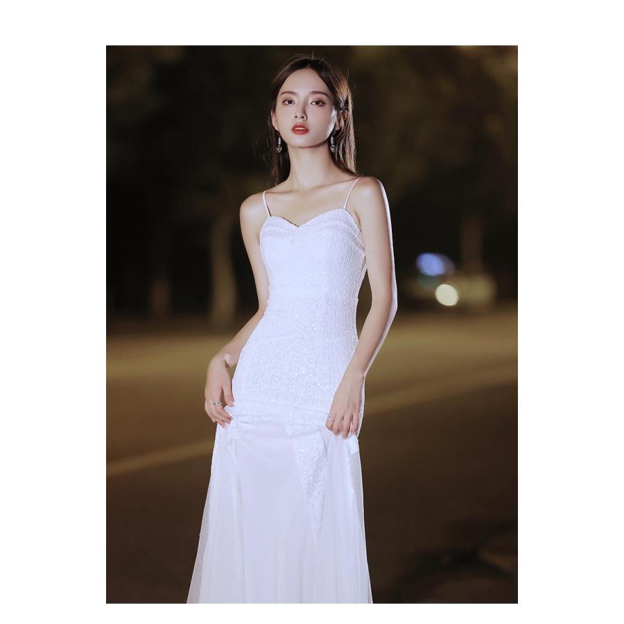 6色 カラードレス ロングドレス 演奏会 マーメード スパンコール