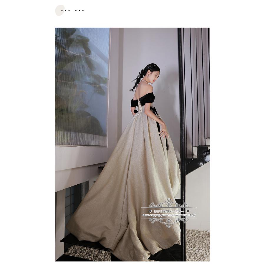 カラードレス ロングドレス 演奏会 イブニングドレス ウェディング  