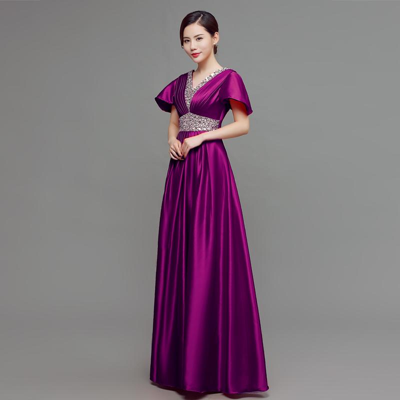 6色 カラードレス ロングドレス ブルー サテン 演奏会 発表会 フレア袖