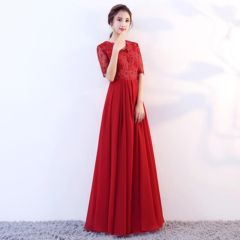 6色 カラードレス ロングドレス 袖あり シフォン Vネック 演奏会 発表