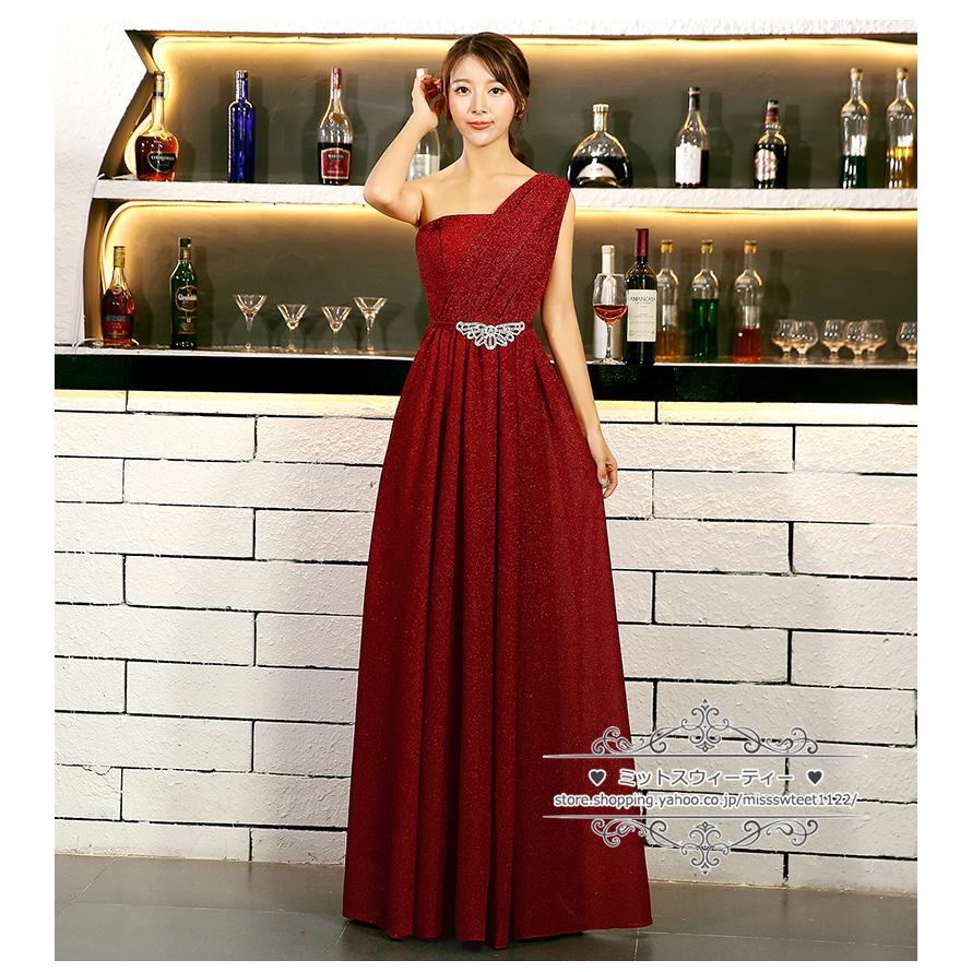 レッド グレー パープル カラードレス ロングドレス ワン