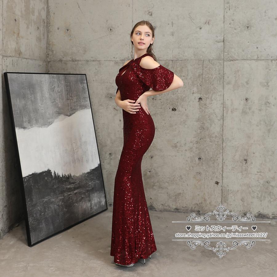 バンケットスパンコールイブニングドレス マーメイドドレス vネット レディース セクシー ロングドレス ワインレッド パーティー成人式大人気 カラードレス マーメイドドレス パーティードレス イブニングドレス