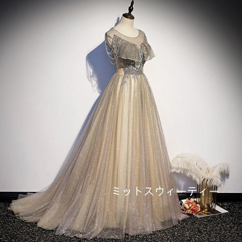 パーティードレス ロング カラードレス 演奏会 結婚式 イブニングドレス 二次会 ウエディングドレス 発表会 披露宴 フォーマルドレス ロングドレス コンサート_1