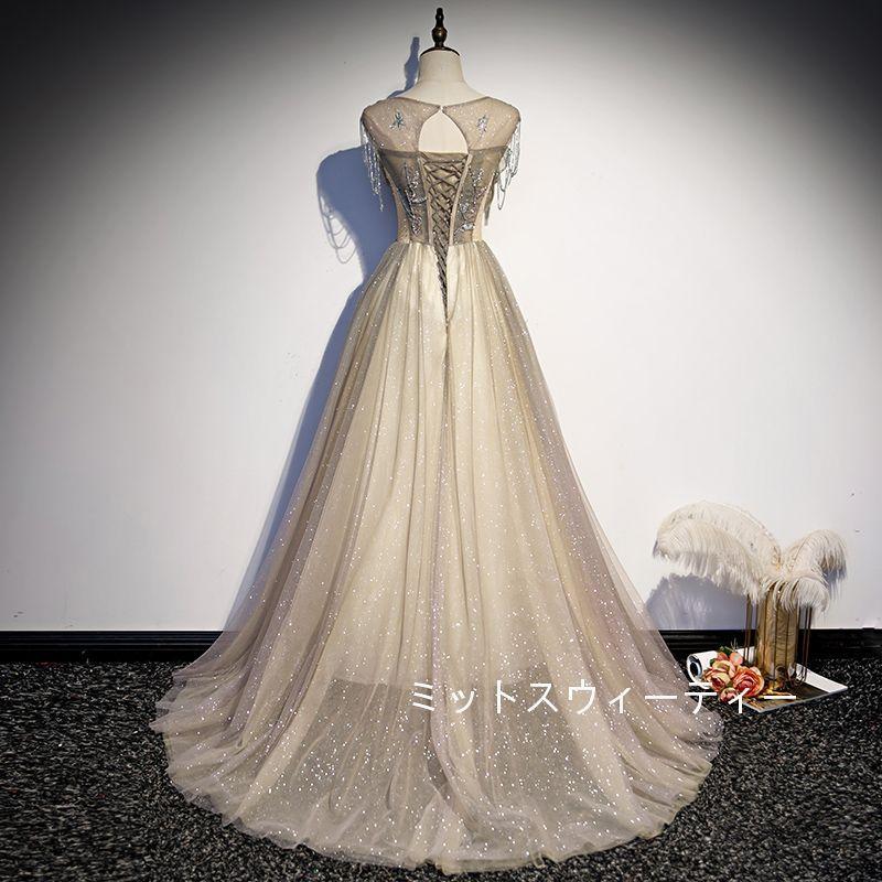 パーティードレス ロング カラードレス 演奏会 結婚式 イブニングドレス 二次会 ウエディングドレス 発表会 披露宴 フォーマルドレス ロングドレス コンサート_3
