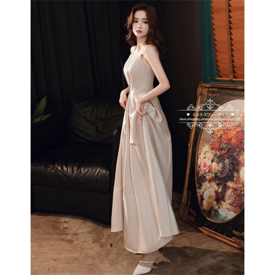 カラードレス ファスナー パーティードレス フォーマル ロングドレス