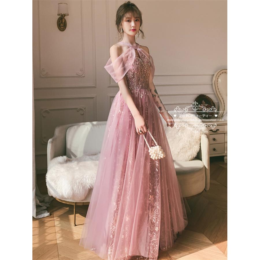 カラードレス ファスナー パーティードレス ロングドレス 結婚式