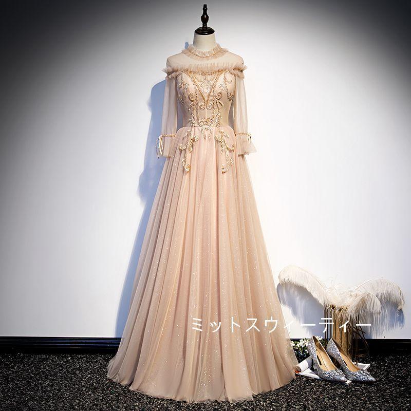 Ａラインドレス ロング カラードレス カクテルドレス 演奏会 コンサート 結婚式 イブニングドレス 二次会 花嫁 披露宴 ステージ衣装 ドレス 発表会 コンクール