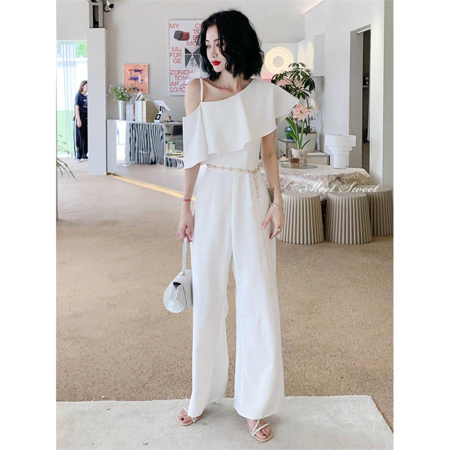 ✨新品未使用✨ニコルホワイト パンツ フォーマルドレス パーティ 結婚式 二次会 ✨新品未使用✨ニコルホワイト パンツ フォーマルドレス