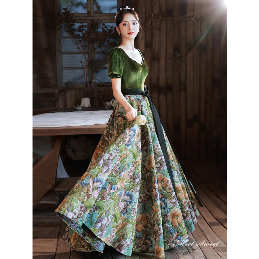 ノースリーブ2wayドレス　ロング　M ダークグリーン　パーティー　同窓会 カラードレス グリーン ブラック ネイビー ファスナー