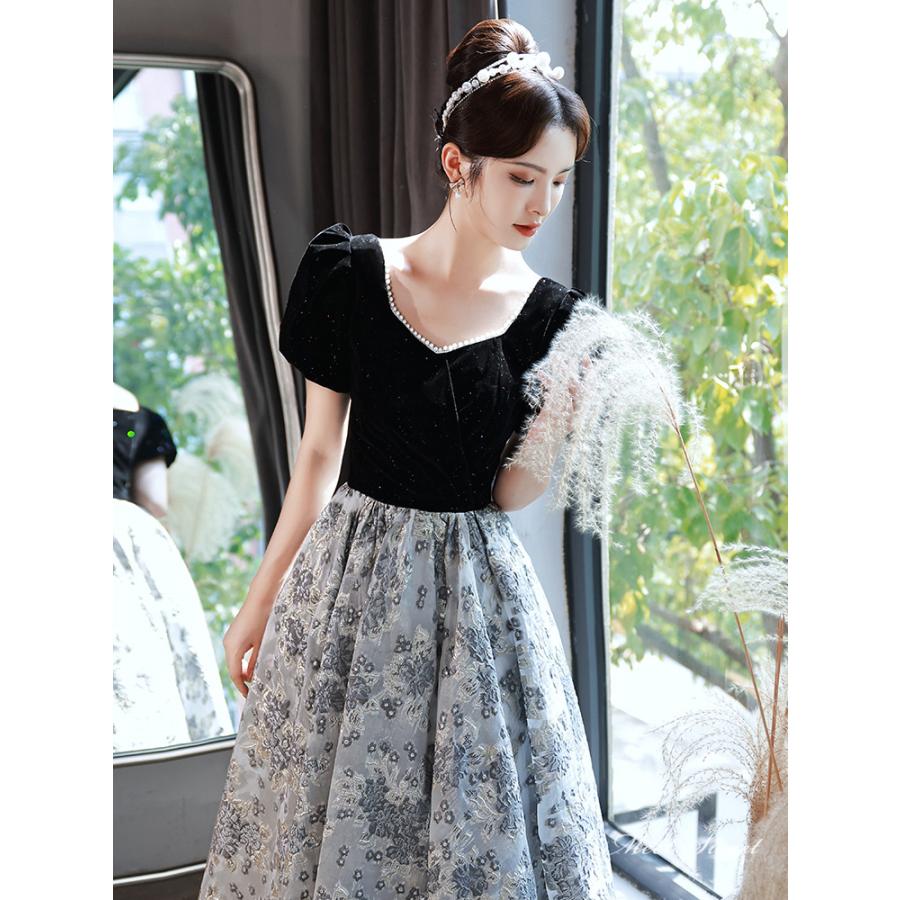 新品 花柄ロングドレス L 結婚式 二次会 パーティ 発表会 上品 ロングドレス｜お色直し｜花柄｜パーティードレス通販Dressy