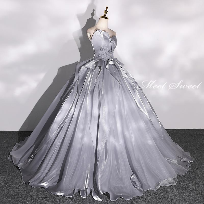 カラードレス ブルー ブラック シャンパン グレー ロングドレス