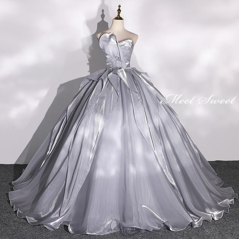 カラードレス ブルー ブラック シャンパン グレー ロングドレス 結婚式