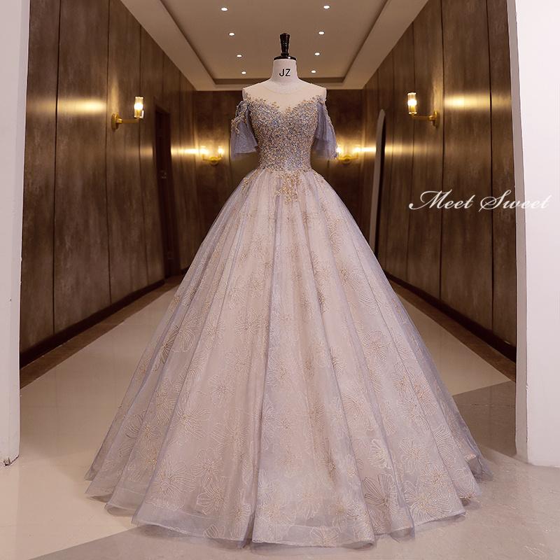 カラードレス 編み上げ パープル フリル袖 紫 ロングドレス 結婚式