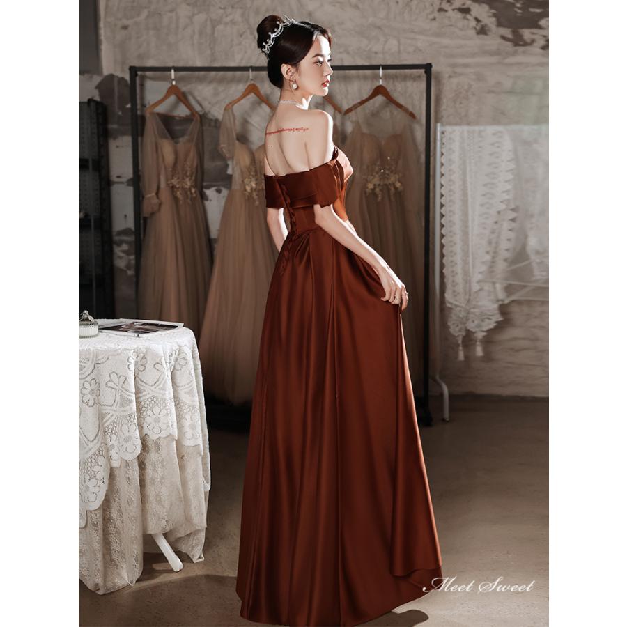 RODE de FLEURS ブラウンオフショルダードレス S RODE de FLEURS