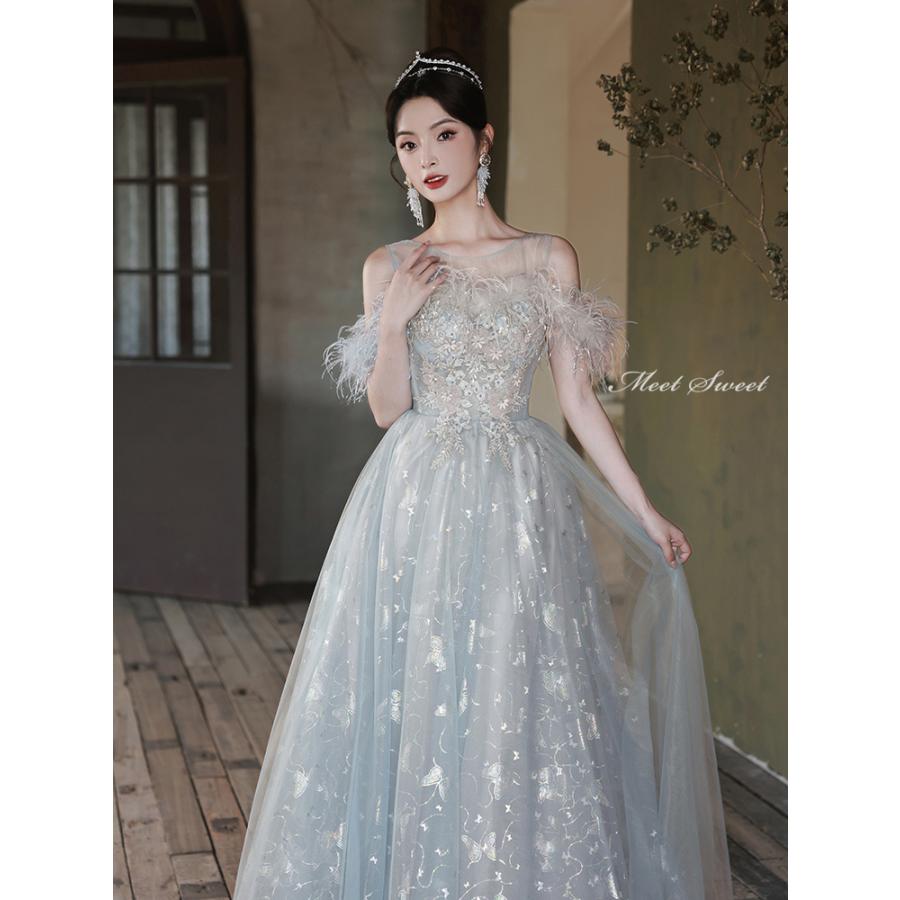 カラードレス ロングドレス ブルー ピンク Aラインドレス 結婚式 カラードレス ロングドレス ブルー ピンク Aラインドレス 結婚式