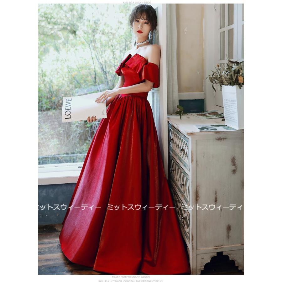 カラードレス 演奏会 赤 結婚式 イブニングドレス 二次会 カクテル