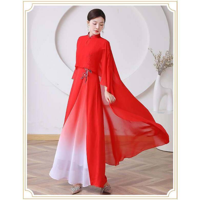 カラードレス 2点セット 2way ブルー ホワイト レッド ロングドレス