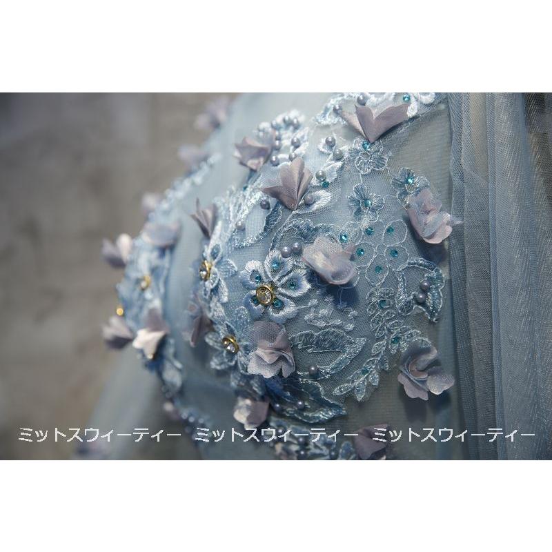 カラードレス 演奏会 バルーンスリーブ ロングドレス コンサート