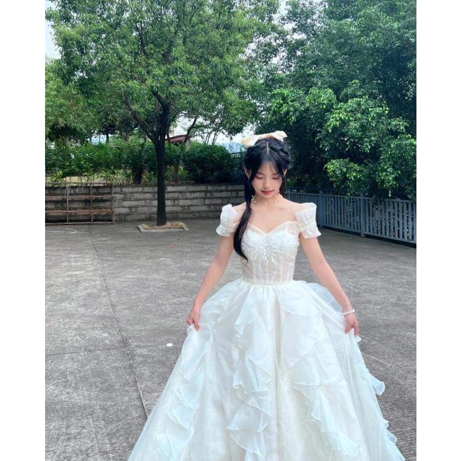 ウェディングドレス プリンセス カラードレス シャンパン 結婚式