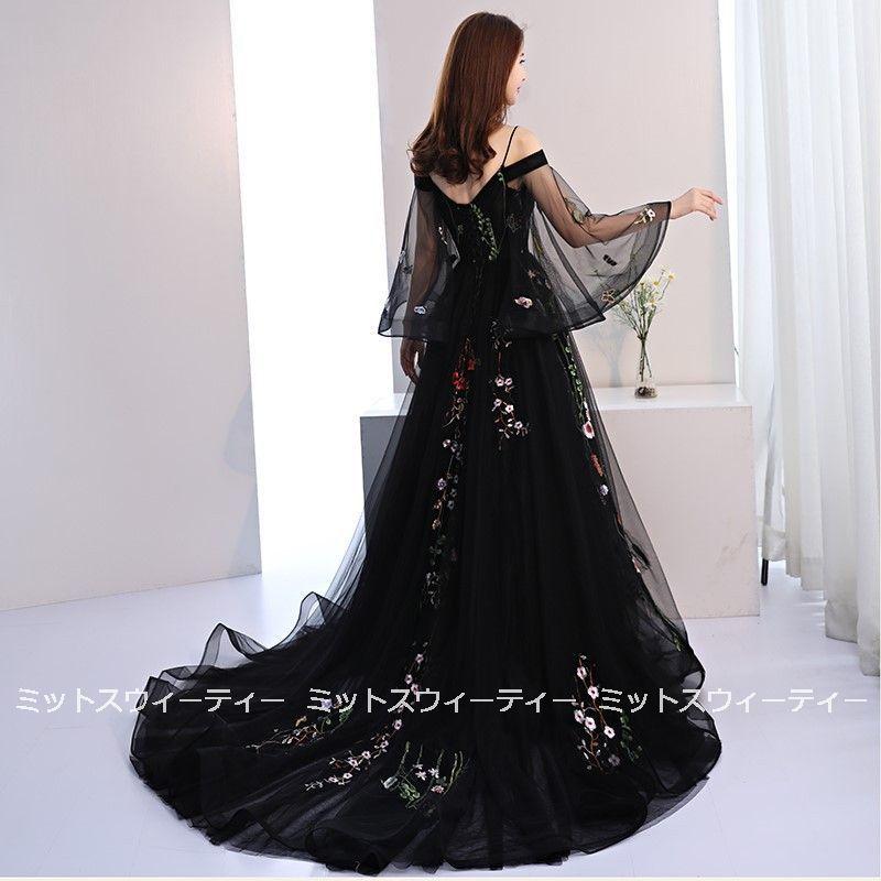 カラードレス 安い ブラック レッド 演奏会 コンサート 結婚式 発表会