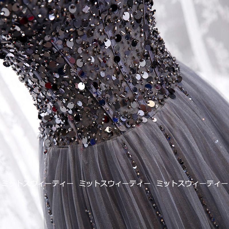 新品☆アドリアナパペル☆美スパンコール刺繍ドレス☆グレー☆演奏会ウェディング カラードレス グレー 演奏会 Aラインドレス コンサート 結婚式 ロング