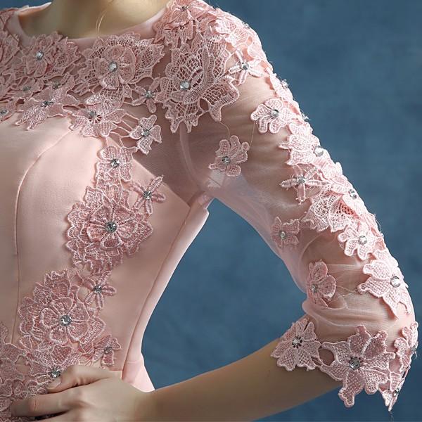 パーティードレス 袖あり 結婚式 フォーマル イブニングドレス