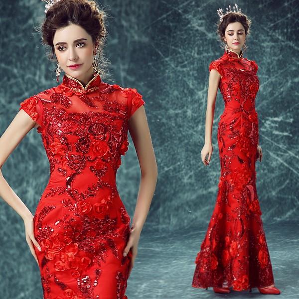 マーメイドドレス 赤 カラードレス コンサート 安い カクテルドレス 演奏会 結婚式 イブニングドレス ロング 二次会 フォーマル 花嫁 ウエディングドレス