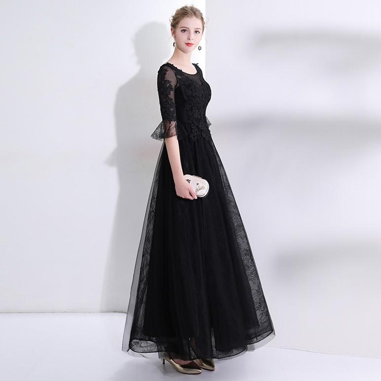 カラードレス 長袖 ロング 安い 演奏会 カクテルドレス 結婚式 二次会