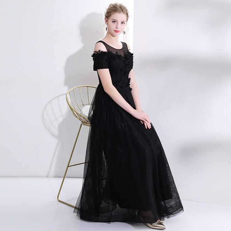 パーティードレス 結婚式 イブニングドレス 袖あり カクテルドレス ロング 黒 カラードレス ベアトップ 演奏会 ウエディングドレス 二次会 フォーマル Ckxswlf477 ミットスウィーティー 通販 Yahoo ショッピング